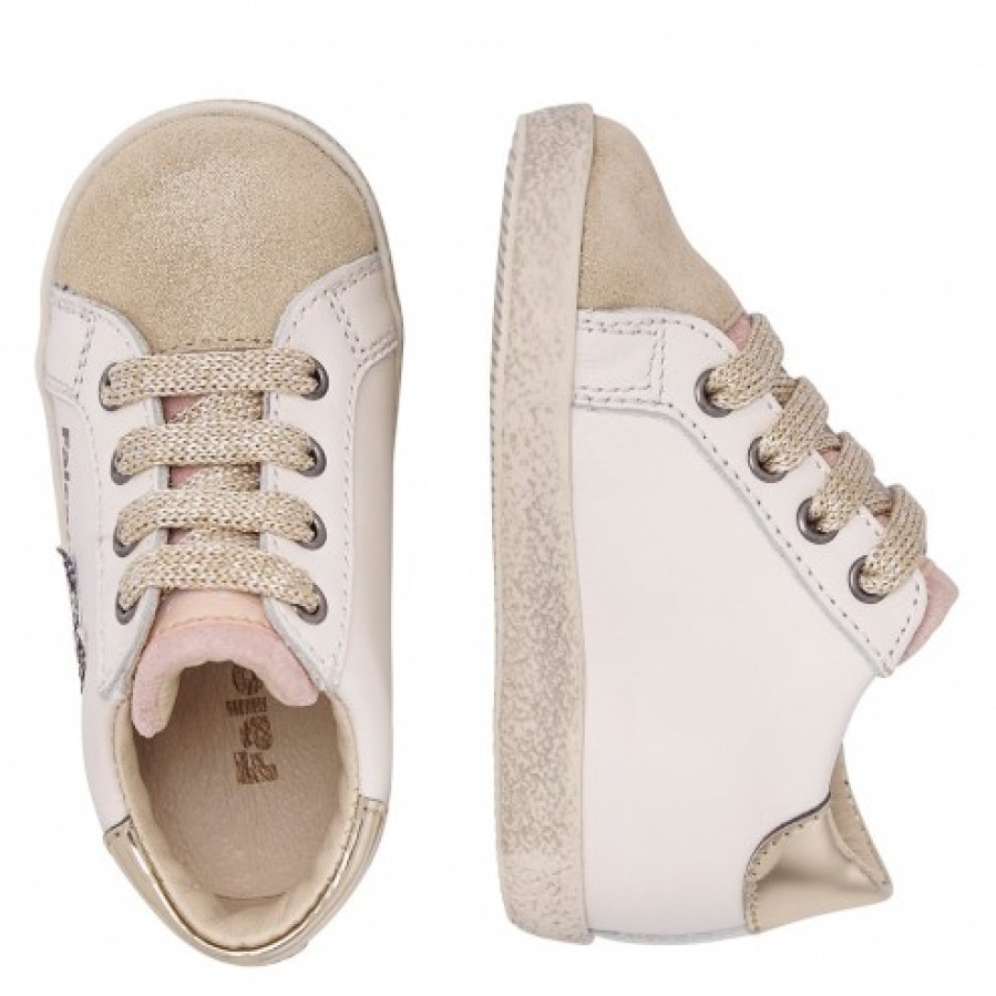 Ragazza FALCOTTO | Falcotto Alnoite High - Sneakers In Pelle E Camoscio - Latte-Platino