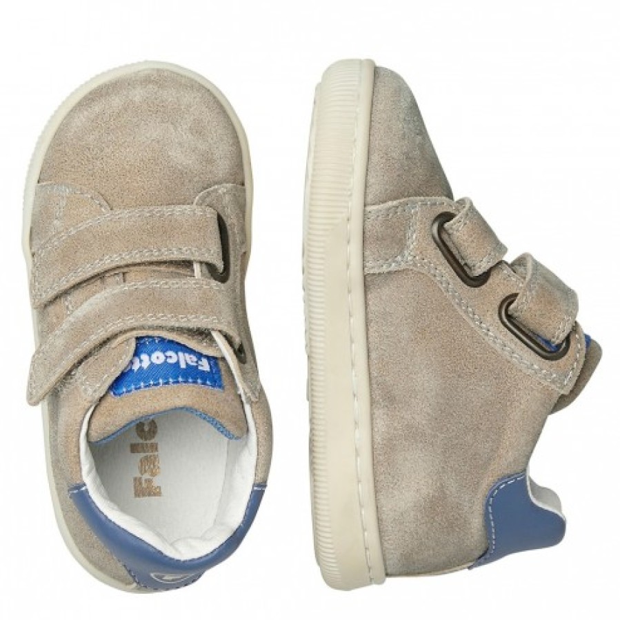 Ragazzo FALCOTTO | Falcotto Kiner Vl - Sneakers In Pelle E Camoscio - Tortora-Azzurro