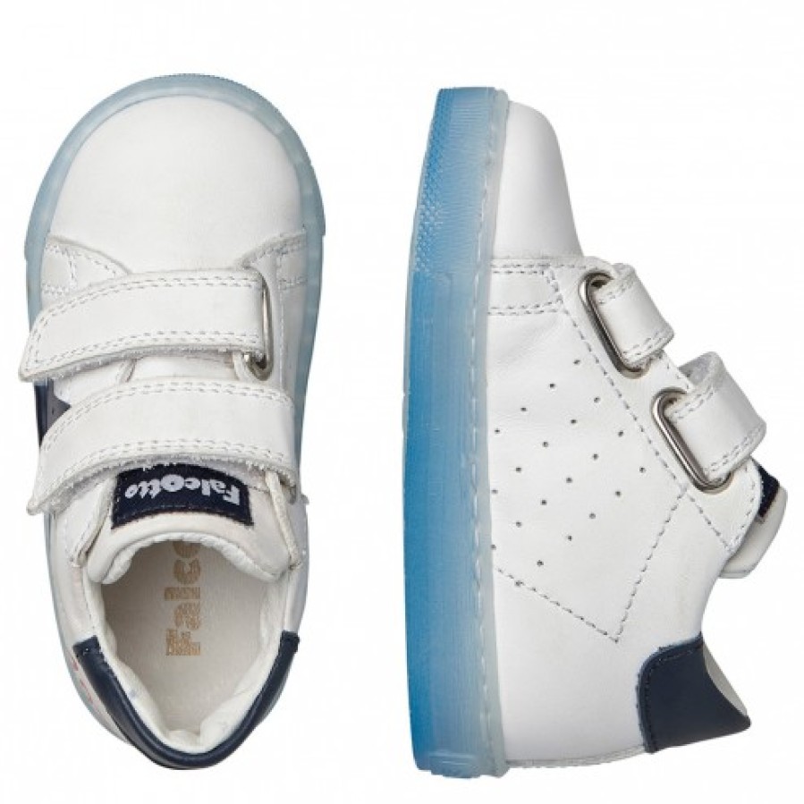 Ragazzo FALCOTTO | Falcotto Salazar Vl - Sneakers In Vitello Con Stampa - Bianco-Navy