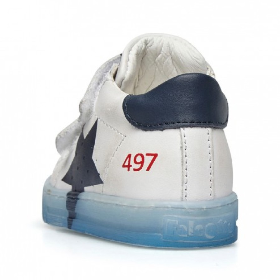 Ragazzo FALCOTTO | Falcotto Salazar Vl - Sneakers In Vitello Con Stampa - Bianco-Navy