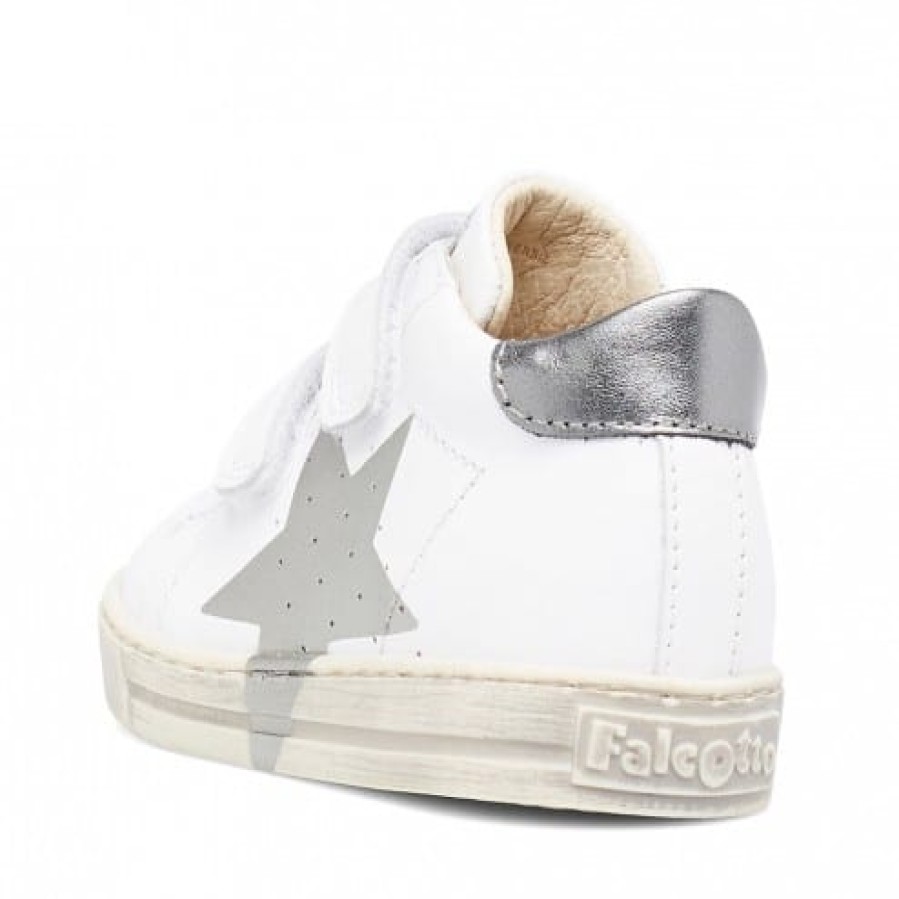 Ragazzo FALCOTTO | Falcotto Venus Vl - Sneakers In Vitello Con Dettaglio Maxi Stella Colorata - Bianco-Argento