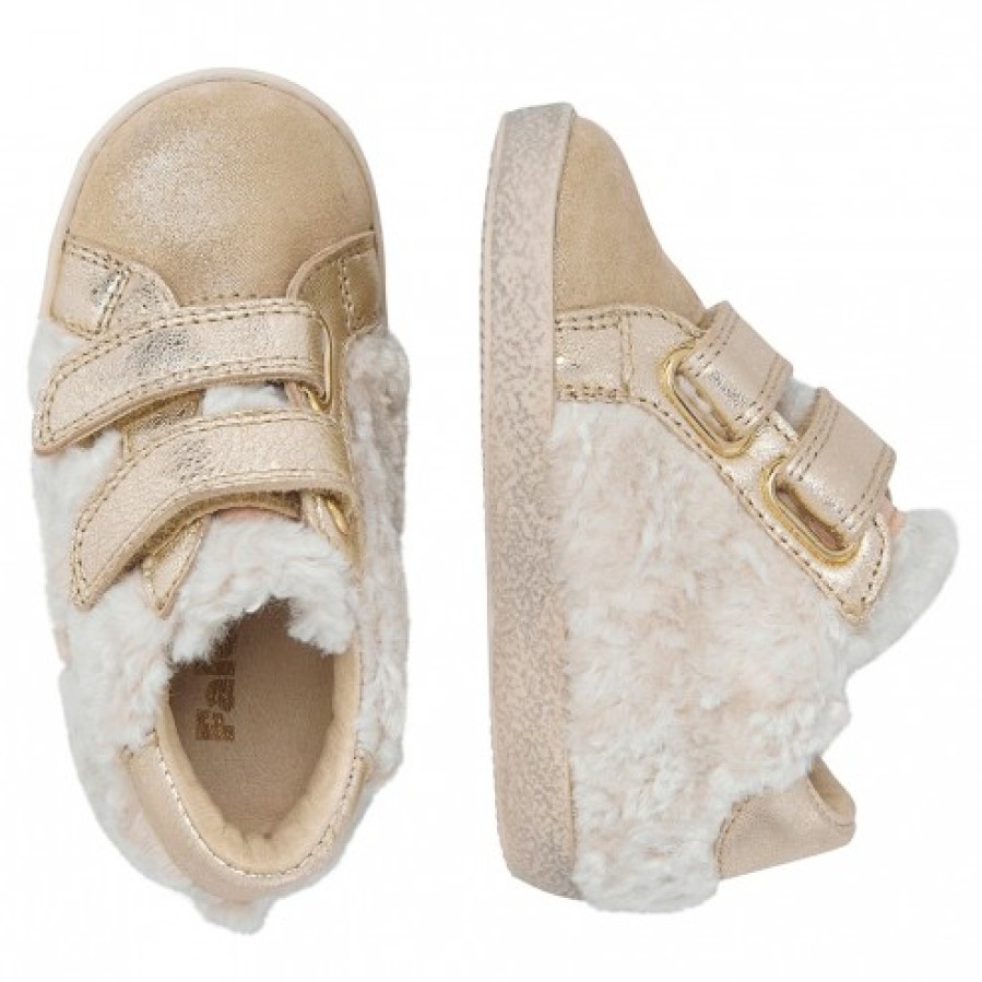 Ragazza FALCOTTO | Falcotto Alnoite High Vl - Sneakers In Pelle E Lana - Platino-Beige