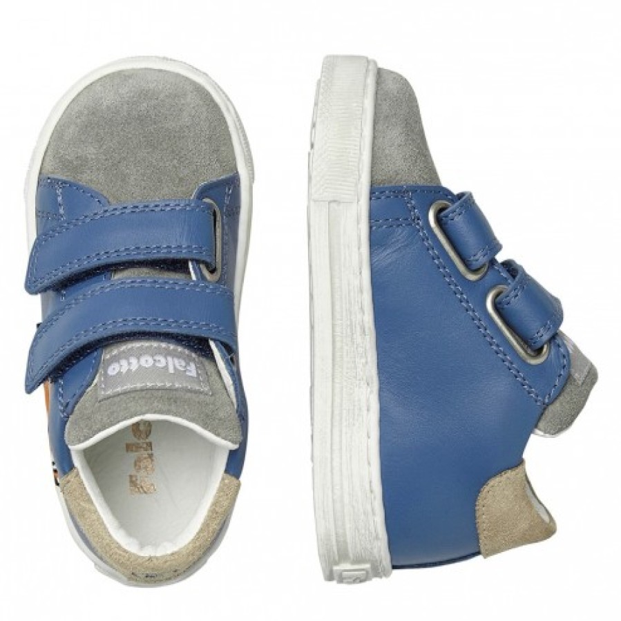 Ragazzo FALCOTTO | Falcotto Filisi Vl - Sneakers In Pelle E Camoscio - Azzurro-Grigio