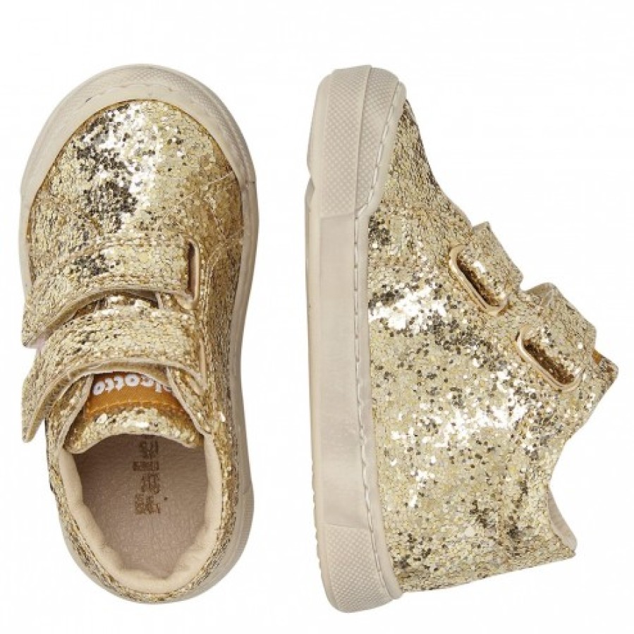 Ragazza FALCOTTO | Falcotto Moosy Vl 2 - Sneakers In Pelle Con Glitter - Platino