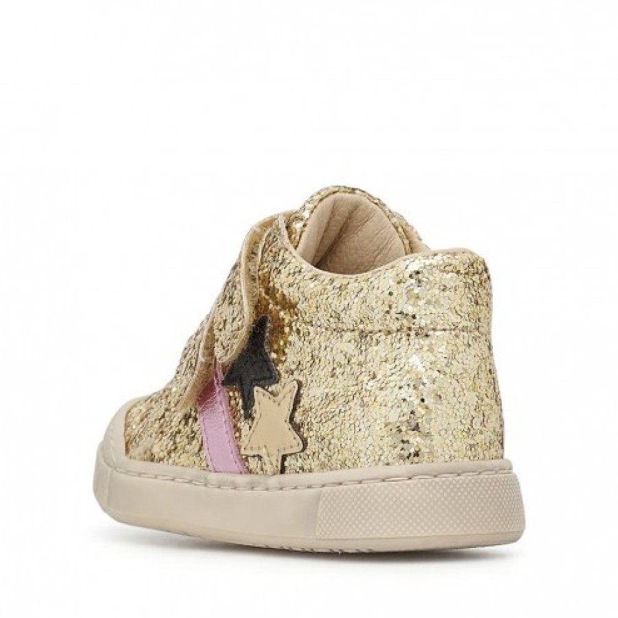 Ragazza FALCOTTO | Falcotto Moosy Vl 2 - Sneakers In Pelle Con Glitter - Platino