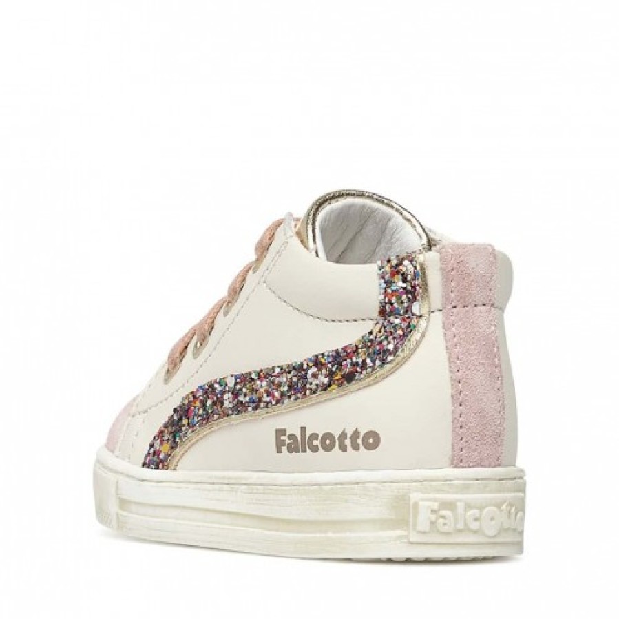 Ragazza FALCOTTO | Falcotto Pomko - Sneakers In Pelle E Camoscio - Platino-Latte