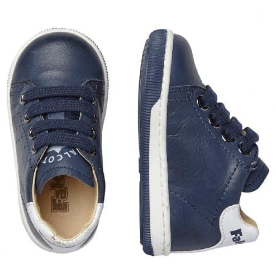 Ragazzo FALCOTTO | Falcotto Adam - Sneakers Stringata In Nappa Bicolore - Blu-Bianco