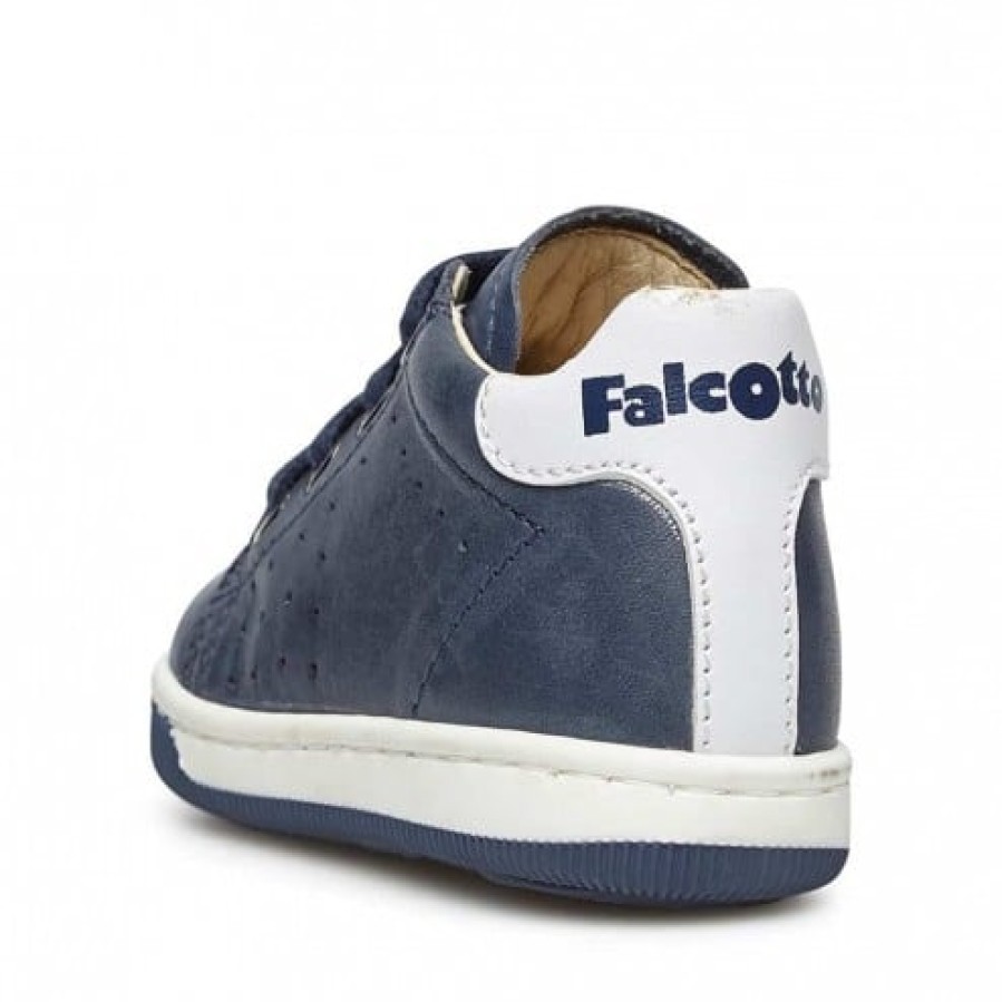 Ragazzo FALCOTTO | Falcotto Adam - Sneakers Stringata In Nappa Bicolore - Blu-Bianco