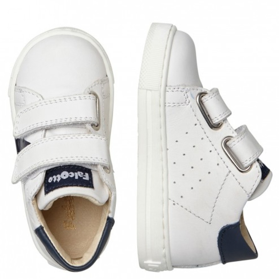 Ragazzo FALCOTTO | Falcotto Venus Vl - Sneakers In Vitello Con Dettaglio Maxi Stella Colorata - Bianco-Blu