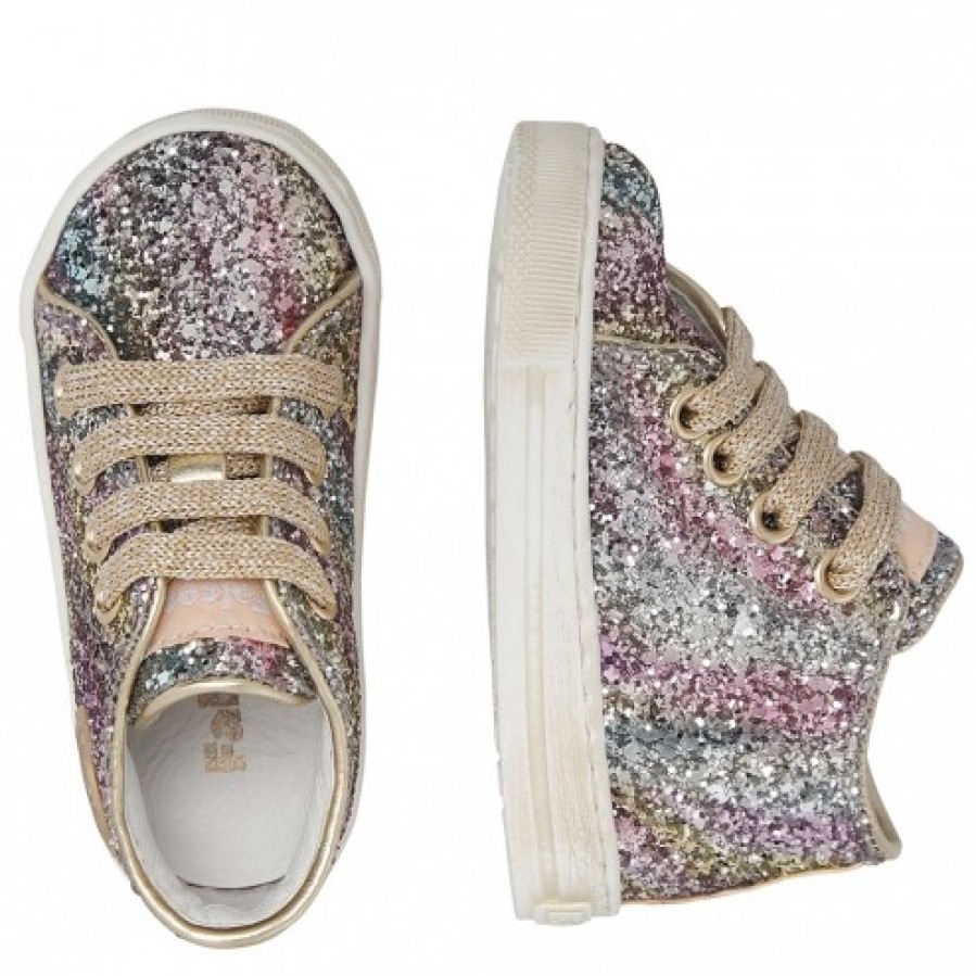 Ragazza FALCOTTO | Falcotto Magic - Sneakers In Pelle Con Glitter - Platino-Fucsia