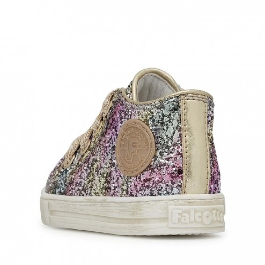 Ragazza FALCOTTO | Falcotto Magic - Sneakers In Pelle Con Glitter - Platino-Fucsia