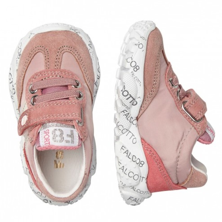 Ragazza FALCOTTO | Falcotto Amantea Elastico Vl. - Sneakers In Pelle Scamosciata E Tessuto Tecnico - Rosa