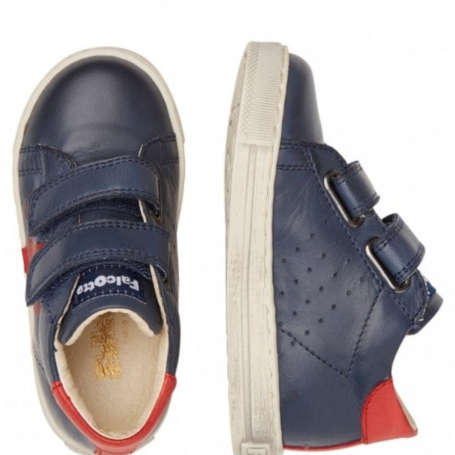 Ragazzo FALCOTTO | Falcotto Venus Vl - Sneakers In Vitello Con Dettaglio Maxi Stella Colorata - Blu-Rosso