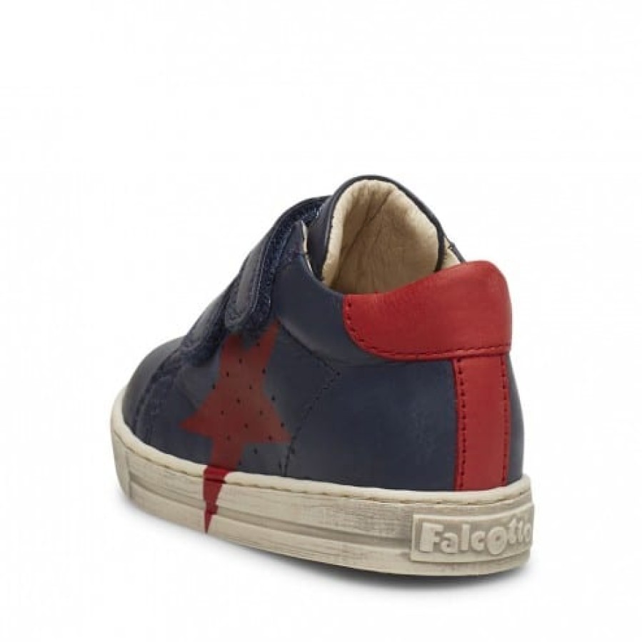 Ragazzo FALCOTTO | Falcotto Venus Vl - Sneakers In Vitello Con Dettaglio Maxi Stella Colorata - Blu-Rosso