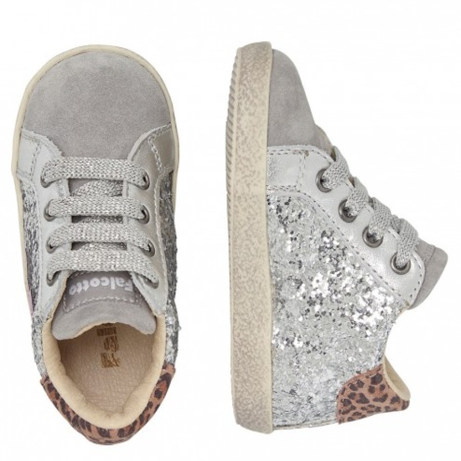 Ragazza FALCOTTO | Falcotto Alnoite High - Sneakers In Pelle E Velluto - Argento-Grigio