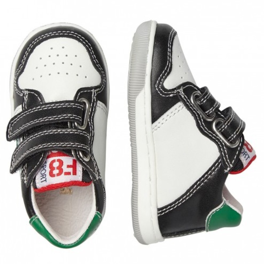 Ragazzo FALCOTTO | Falcottofrankie Vl. - Sneakers In Pelle E Tessuto - Bianco-Nero