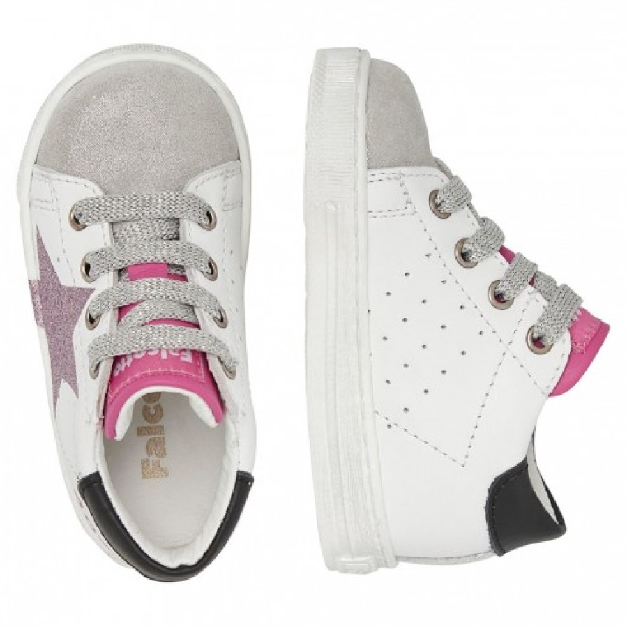 Ragazza FALCOTTO | Falcotto Salazar - Sneakers In Pelle E Camoscio - Bianco-Argento-Viola