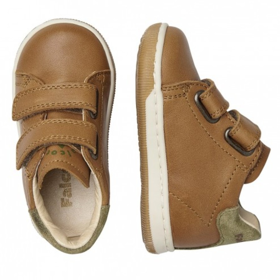 Ragazzo FALCOTTO | Falcotto Adam Vl - Sneakers In Pelle E Camoscio - Cognac-Verde Militare