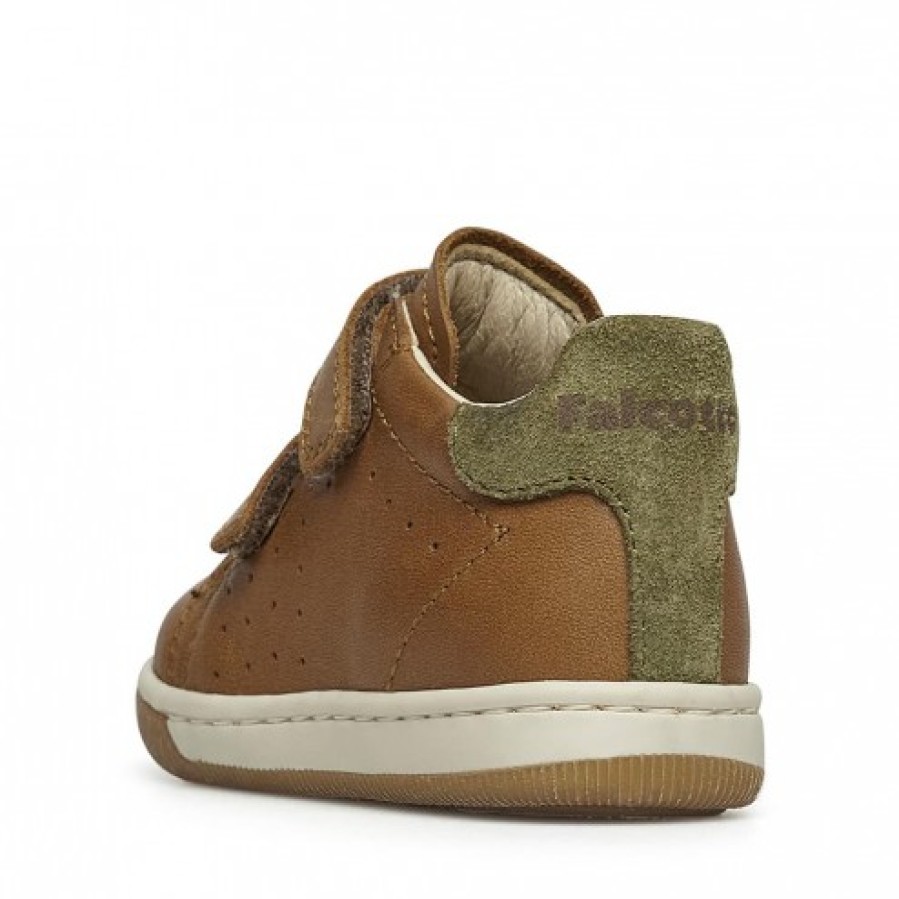 Ragazzo FALCOTTO | Falcotto Adam Vl - Sneakers In Pelle E Camoscio - Cognac-Verde Militare