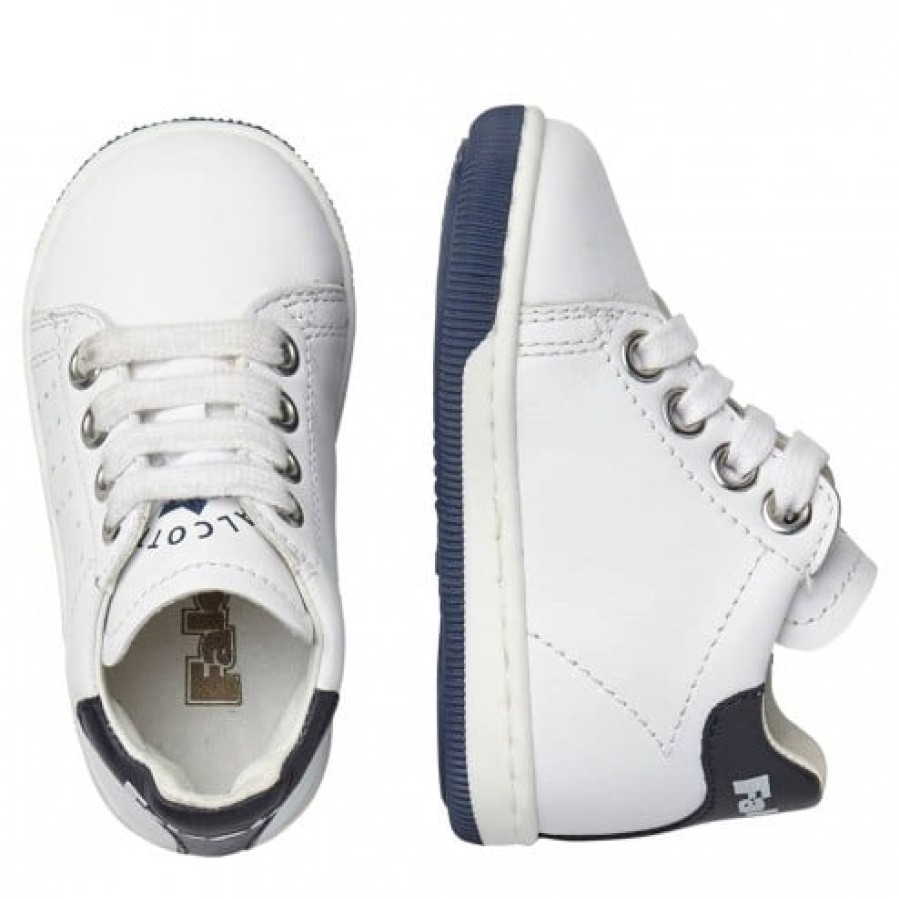 Ragazzo FALCOTTO | Falcotto Adam - Sneakers Stringata In Nappa Bicolore - Bianco-Blu