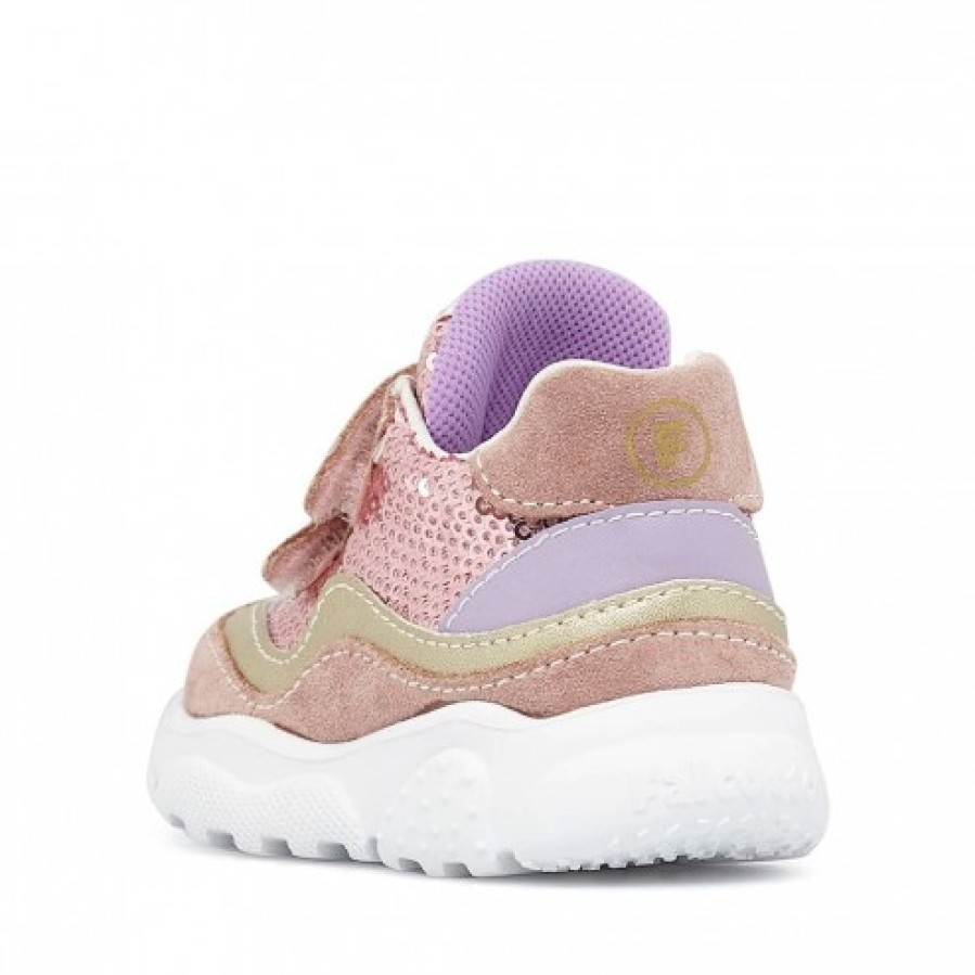 Ragazza FALCOTTO | Falcotto Amantea Vl. - Sneakers In Pelle Scamosciata E Tessuto - Rosa