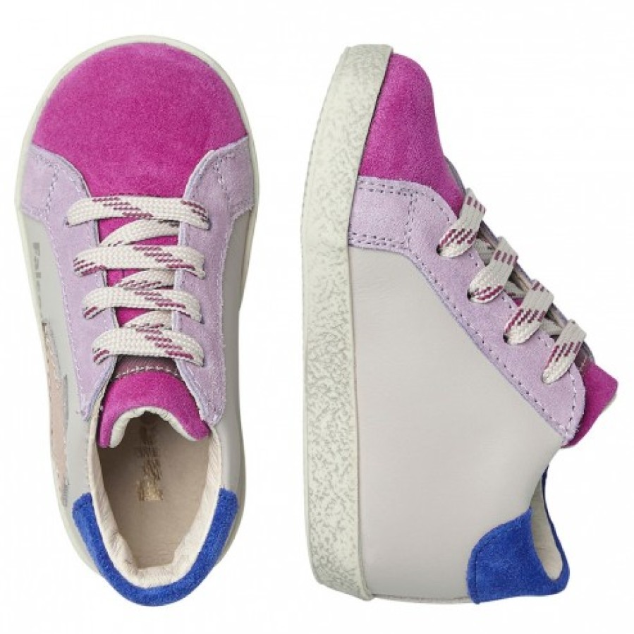 Ragazza FALCOTTO | Falcotto Alnoite High - Sneakers In Pelle E Velluto - Rosa Cipria-Fucsia