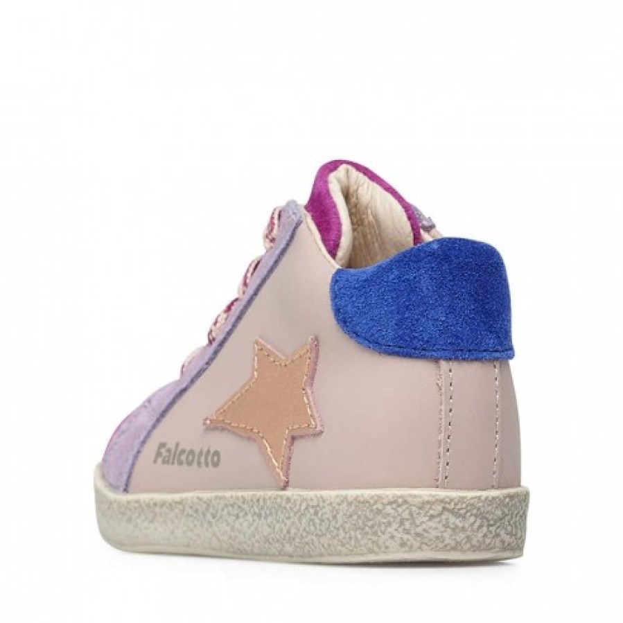 Ragazza FALCOTTO | Falcotto Alnoite High - Sneakers In Pelle E Velluto - Rosa Cipria-Fucsia