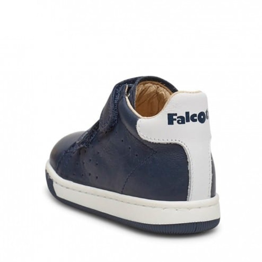 Ragazzo FALCOTTO | Falcotto Adam Vl - Sneakers In Nappa Con Velcro - Blu-Bianco