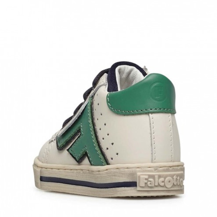 Ragazzo FALCOTTO | Falcotto Solsal Zip - Sneakers In Pelle - Bianco-Verde