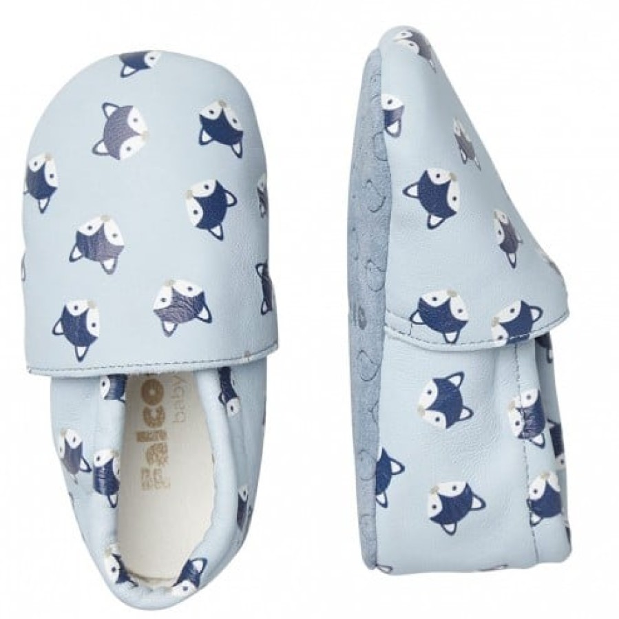 Ragazzo FALCOTTO | Falcotto Bumbly - Scarpette Da Presepe In Pelle - Blu Cielo