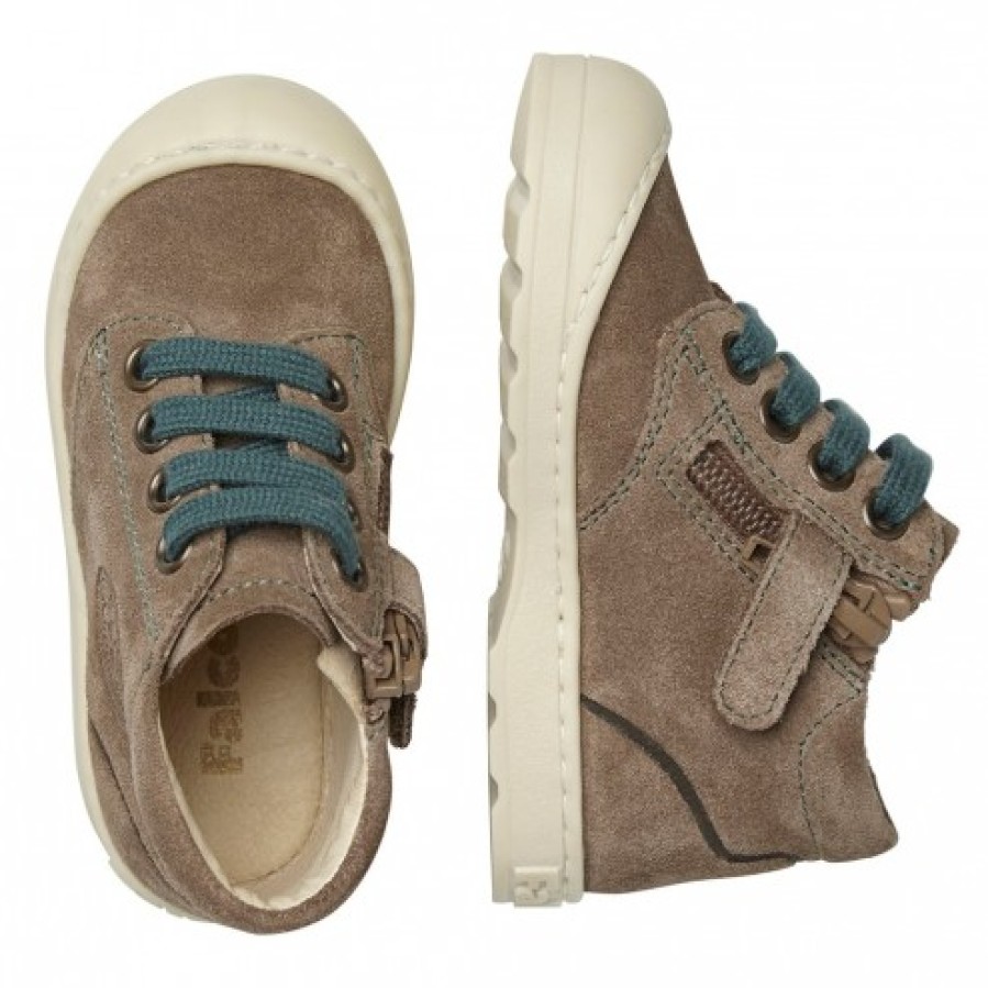 Ragazzo FALCOTTO | Falcotto Labloom Zip - Sneakers In Pelle Scamosciata - Marrone-Verde