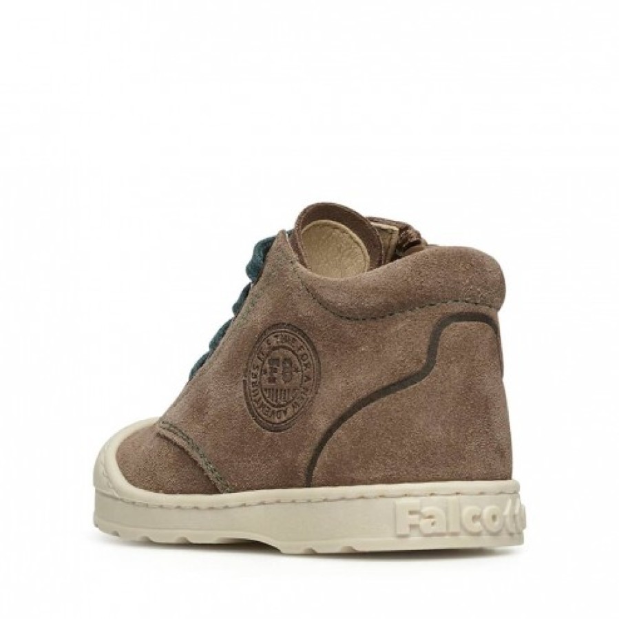 Ragazzo FALCOTTO | Falcotto Labloom Zip - Sneakers In Pelle Scamosciata - Marrone-Verde