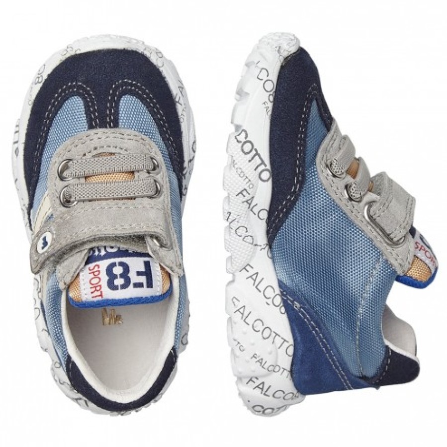 Ragazzo FALCOTTO | Falcotto Amantea Elastico Vl. - Sneakers In Pelle Scamosciata E Tessuto Tecnico - Blu Marino